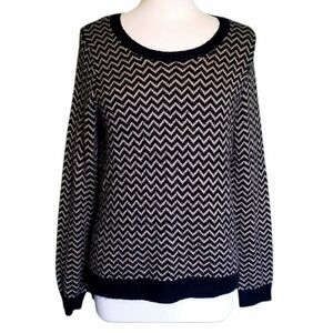 Olive & Oak Tan Black Chevron Sweater